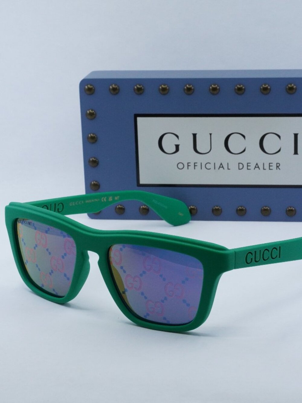 Gucci GG1571S 004 Women Square Sunglasses - Green / Blue